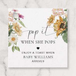 Mews Sunflower Fall Autumn Baby Shower Pop It Favour Tags