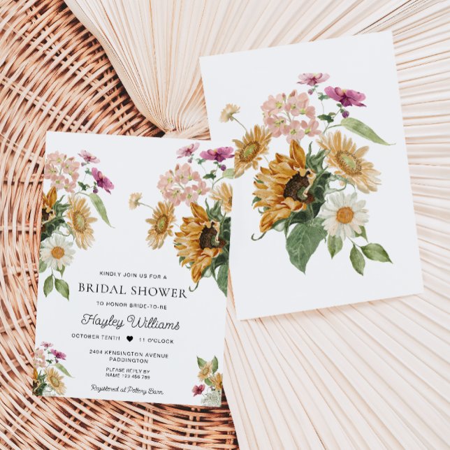 Mews Sunflower Fall Autumn Bridal Shower Invitation (Creator Uploaded)