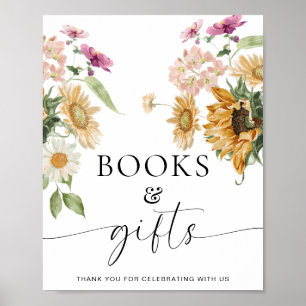 Mews Sunflower Fall Floral Books and Gifts Sign