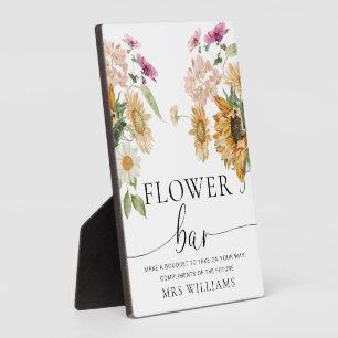 Mews Sunflower Fall Floral Flower Bar Sign Plaque