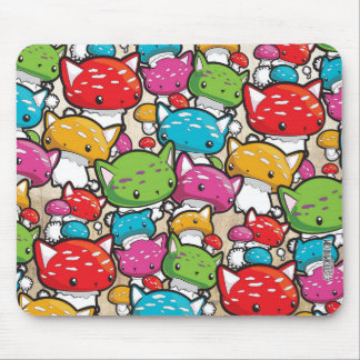 Mewshroom Kitty Cat Mushroom pattern mouse pad