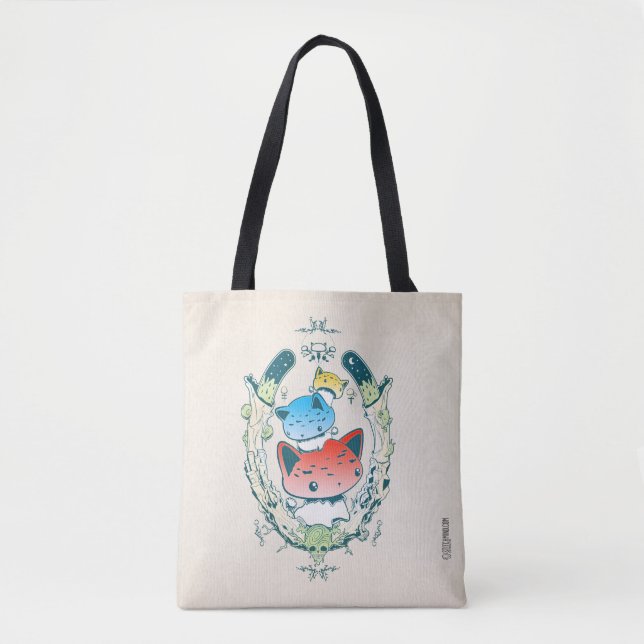 Mewshroom Kitty Kawaii Cute Mushroom Emblem Tote (Front)