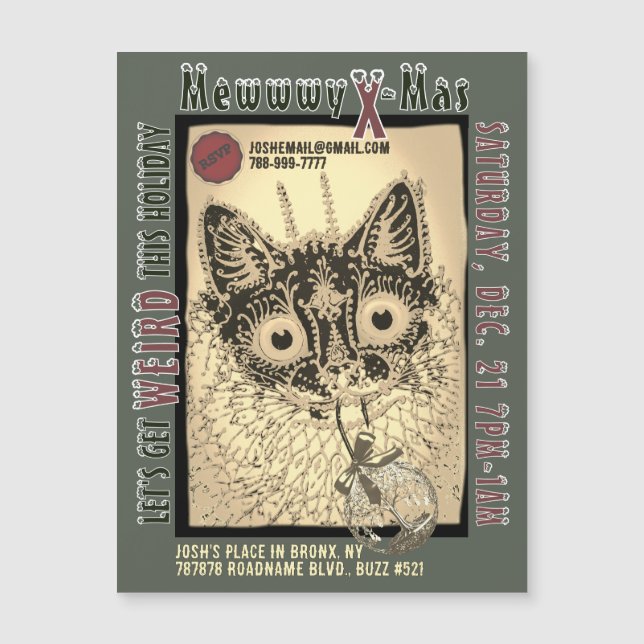 MEWWWY X-MAS magnetic invite (Front)