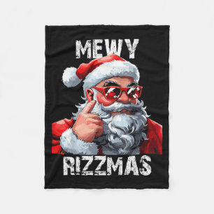 Mewy Rizzmas Christmas Pajamas Santa Claus Funny M Fleece Blanket