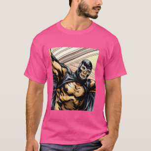 Mex-Art Demon Blue Lucha Libre Mexican Wrestler Le T-Shirt