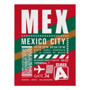 MEX Mexico City Airport Poster