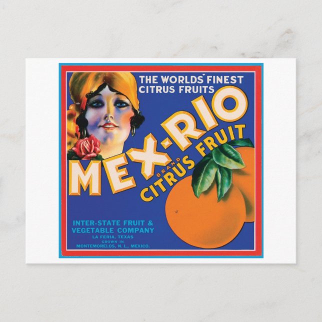 Mex Rio Vintage Crate Label Postcard (Front)