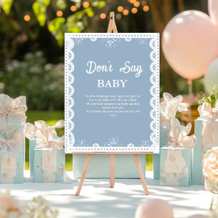 Mexica talavera don't say baby baby Shower sign