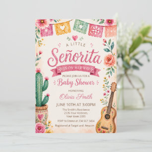 Mexican A Little Señorita Fiesta Girl Baby Shower Invitation