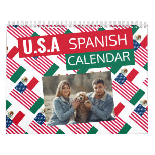 Mexican American 2026 Spanish Calendar   Add Photo