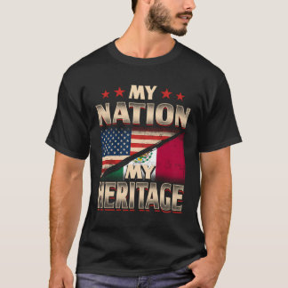 Mexican American Flag Mexico America Usa Gift T-Shirt