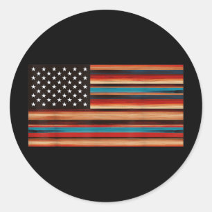 Mexican American Flag Serape Cinco De Mayo Fiesta Classic Round Sticker