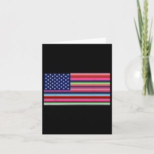 Mexican American Flag Usa Serape Cinco De Mayo Par Card