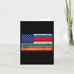 Mexican American Flag Usa Serape Cinco De Mayo Par Card