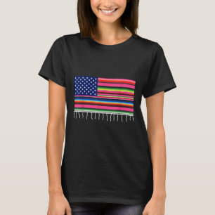 Mexican American Flag Usa Serape Cinco De Mayo Par T-Shirt