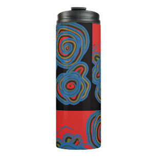 Mexican American Floral Swirl Design Thermal Tumbler