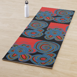 Mexican American Floral Swirl Design Yoga Mat