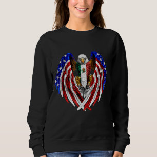 Mexican American Mexico USA Flag Eagle Sweatshirt