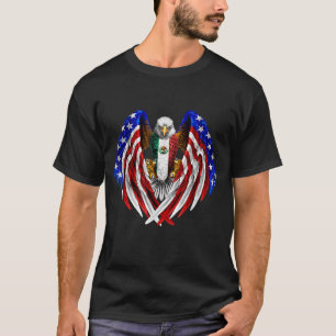 Mexican American Mexico USA Flag Eagle T-Shirt