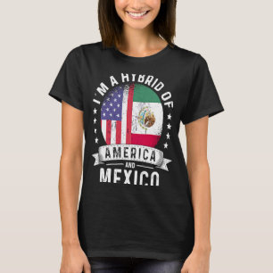 Mexican American Patriot Grown  Flag Humor T-Shirt