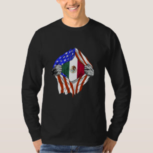 Mexican American USA Flag Mexico Mexican Pride Mex T-Shirt