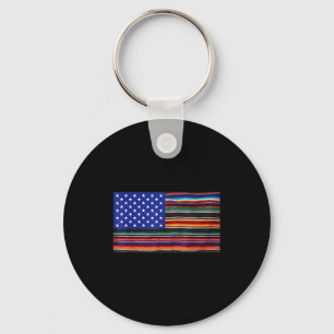 Mexican american usa flag serape cinco de mayo for key ring