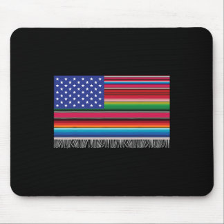 Mexican American Usa Flag Serape Cinco De Mayo For Mouse Pad