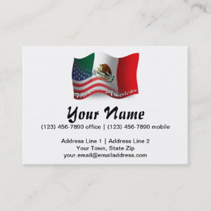Mexican-American Waving Flag Business Card