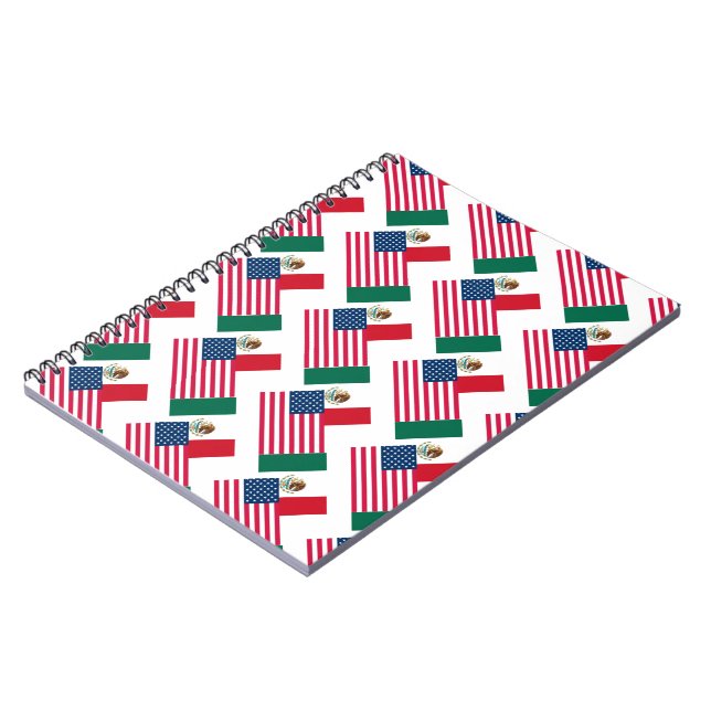Mexican and American Flags Notebook (Left Side)