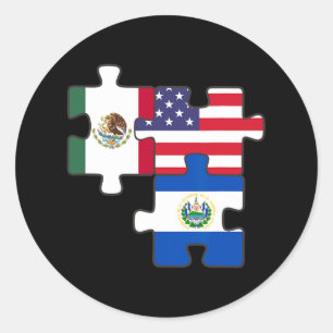 Mexican And Salvadoran Roots Plus The Usa Flag Classic Round Sticker