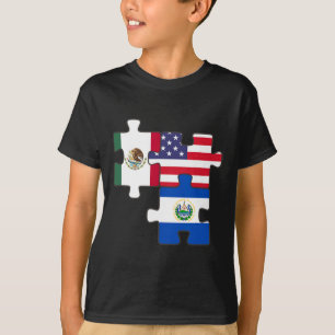 Mexican And Salvadoran Roots Plus The Usa Flag T-Shirt