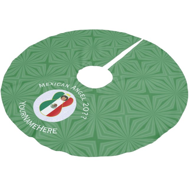 Mexican Angel Christmas Flag Personalised  Brushed Polyester Tree Skirt (Angled)