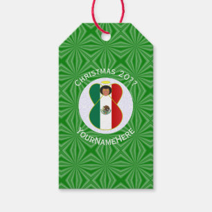 Mexican Angel Christmas Flag Personalised Gift Tags