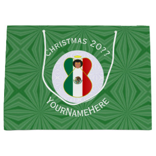 Mexican Angel Christmas Flag Personalised  Large Gift Bag