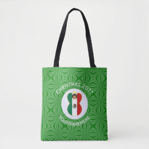 Mexican Angel Christmas Flag Personalised Shoulder Tote Bag