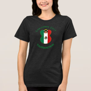 Mexican Angel Christmas Flag Personalised Women's  Tri-Blend Shirt
