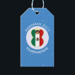 Mexican Angel Hanukkah Flag Personalised  Gift Tags<br><div class="desc">This angel wears the flag of Mexico on a personalised gift tag for holiday decorating or adding Hanukkah decor to your gifts. The Mexican Flag angel is found inside a white, fractal circle of squiggly squares. The background is a blue fractal of squiggly squares. Add your own text or personalise...</div>