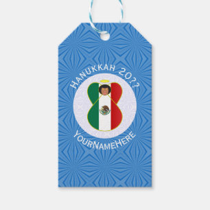 Mexican Angel Hanukkah Flag Personalized  Gift Tags