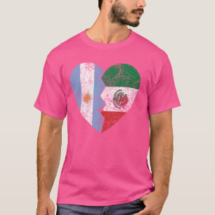 Mexican Argentinian Flag Heart Argentina Mexico F T-Shirt