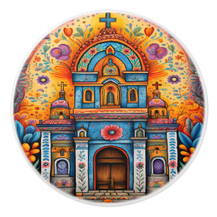 Mexican Art  Ceramic Knob