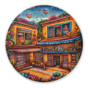 Mexican Art  Ceramic Knob