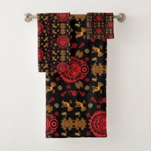 Mexican Aztec Art Home Decor Bath Towel Set