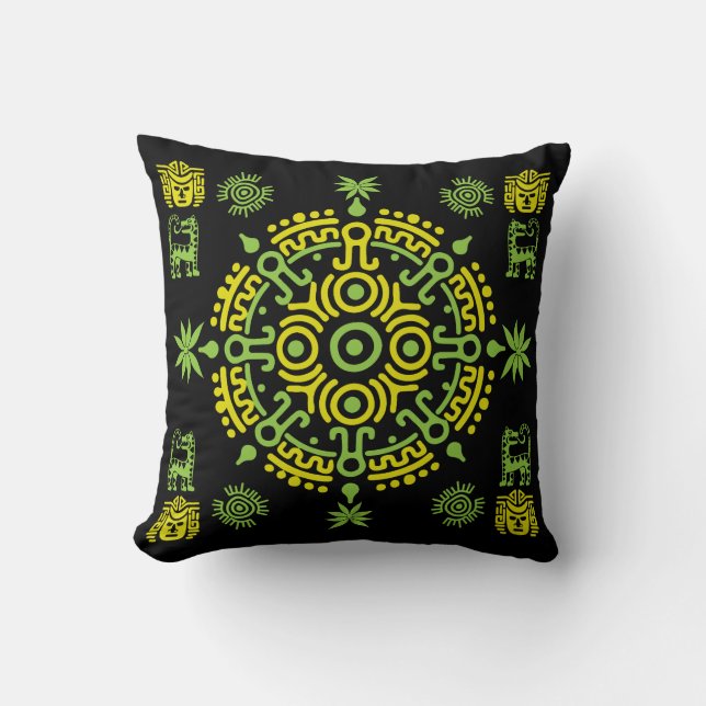 Mexican Aztec Art Home Decor Cushion (Front)