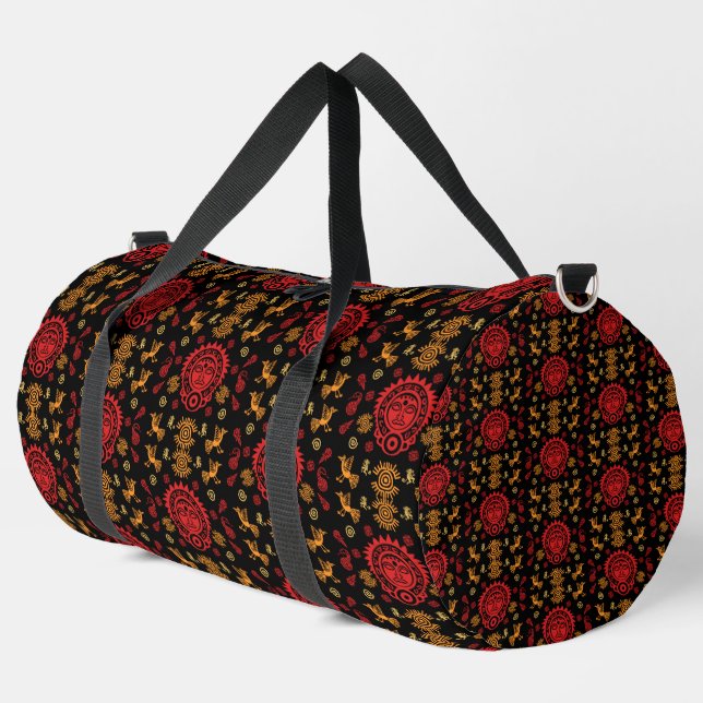 Mexican Aztec Art Home Decor Duffle Bag (Left Corner)