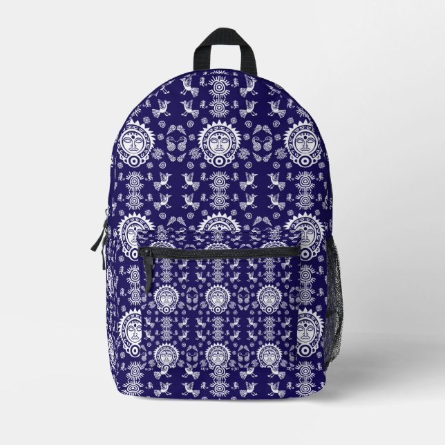 Mexican Aztec Art Home Decor Printed Backpack (Front)