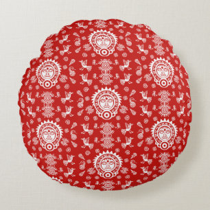 Mexican Aztec Art Home Decor Round Cushion