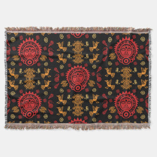Mexican Aztec Art Home Decor Throw Blanket