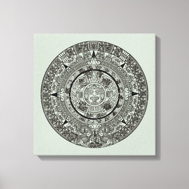 Mexican Aztec Sun Stone Mayan Calendar 1 Canvas Print (Front)