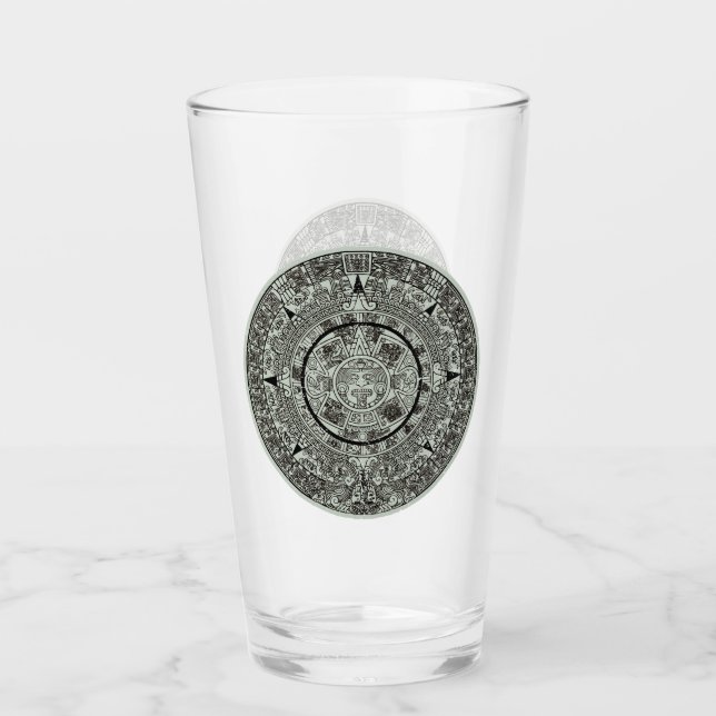Mexican Aztec Sun Stone Mayan Calendar 1 Glass (Front)