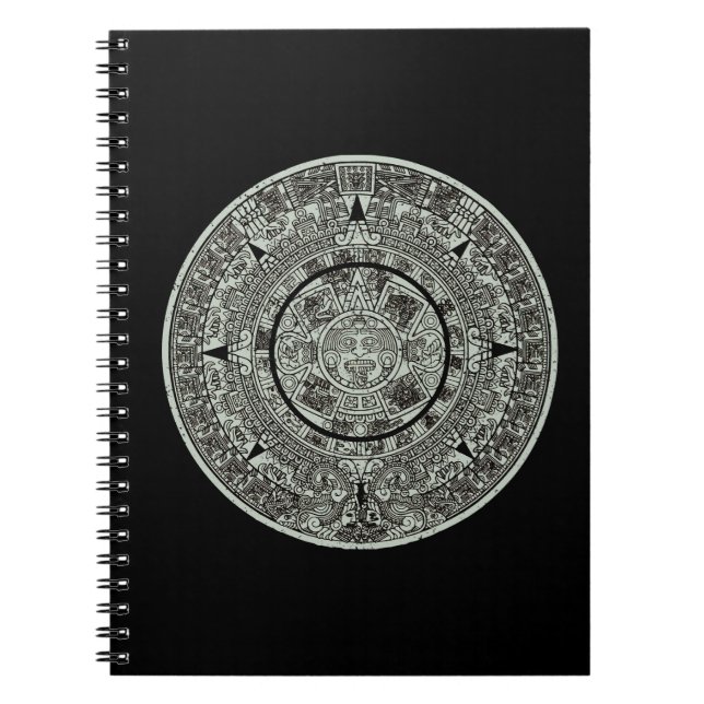 Mexican Aztec Sun Stone Mayan Calendar 1 Notebook (Front)